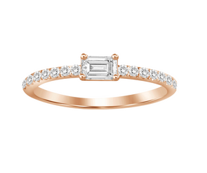 Emerald Cut Diamond Pavé Ring