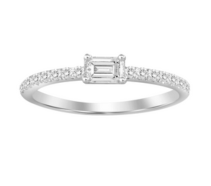 Emerald Cut Diamond Pavé Ring